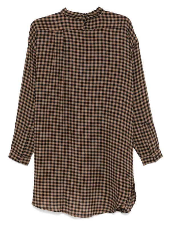 Henrik Vibskov Flip Shirt - Beige Black Checks