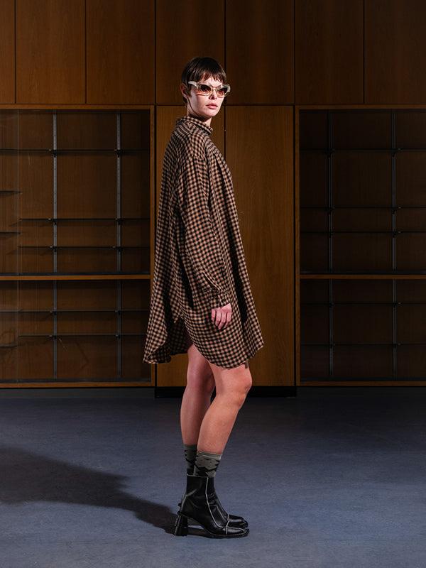 Henrik Vibskov Flip Shirt - Beige Black Checks