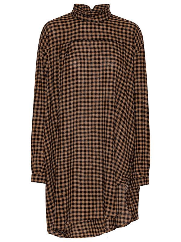 henrik vibskov Flip Shirt - Beige Black Checks