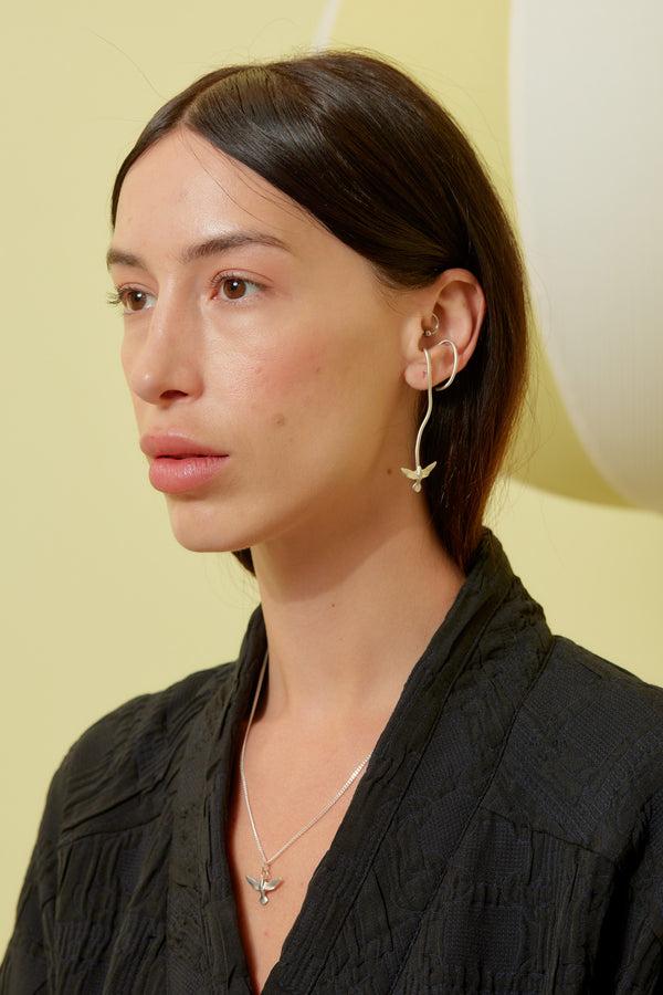 Henrik Vibskov Flying Bird Earring - Silver - Right