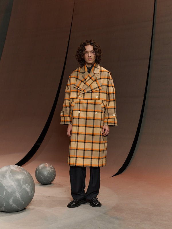 Henrik Vibskov Hands Down Coat - Trench Checks