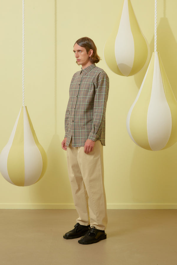 Henrik Vibskov Hole Shirt - Brown Green Checks