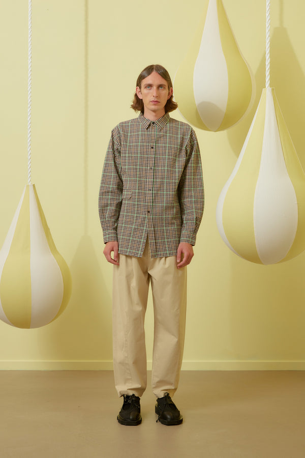 Henrik Vibskov Hole Shirt - Brown Green Checks