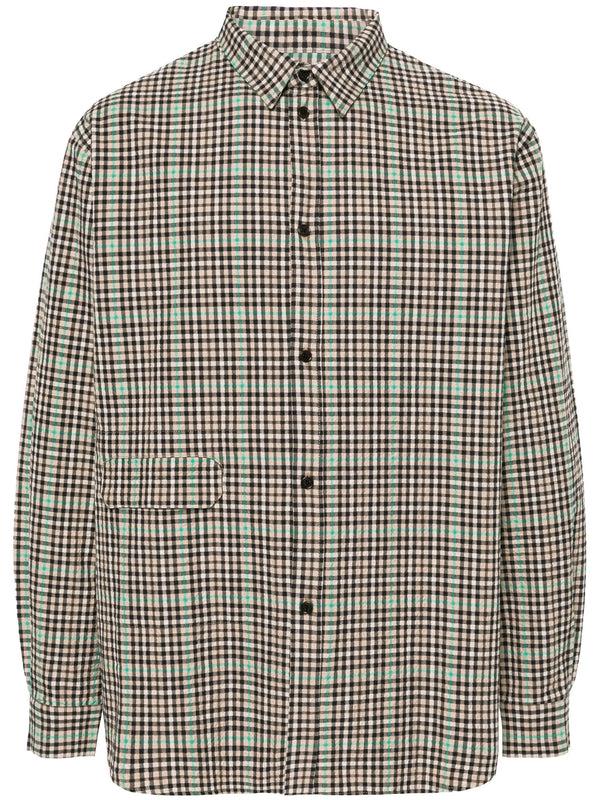 henrik vibskov Hole Shirt - Brown Green Checks
