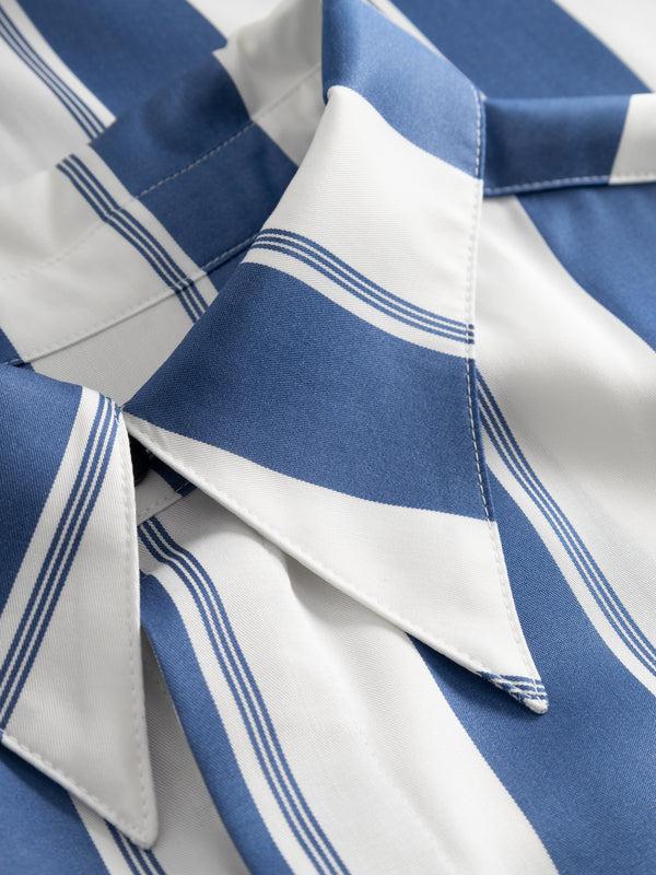 Henrik Vibskov Jacob Shirt - White With Blue Stripes
