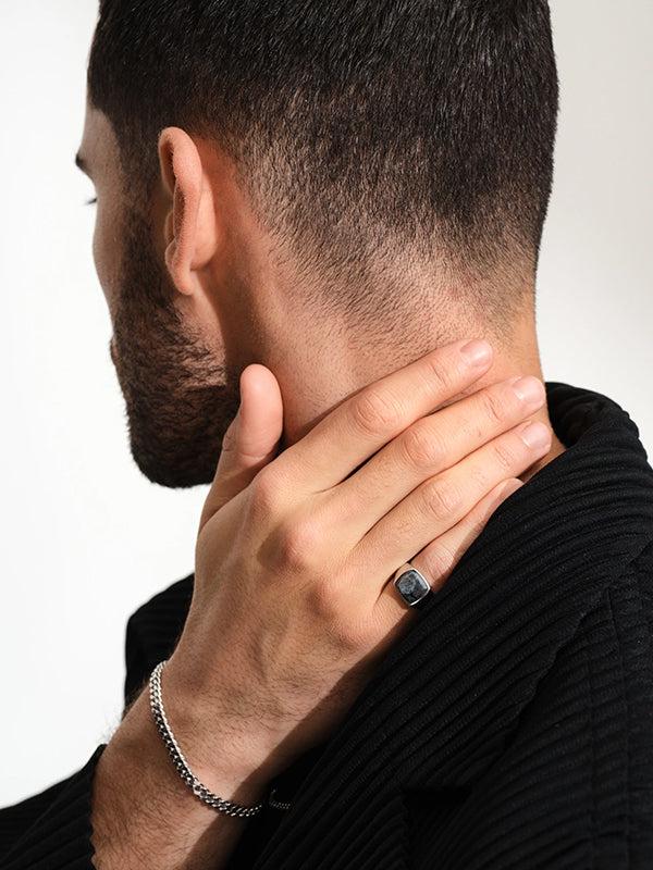 Henrik Vibskov Kay Ring Larvikite - Silver