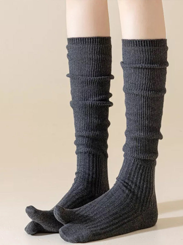 Henrik Vibskov Knee-High Ribbed Tabi Socks - Black
