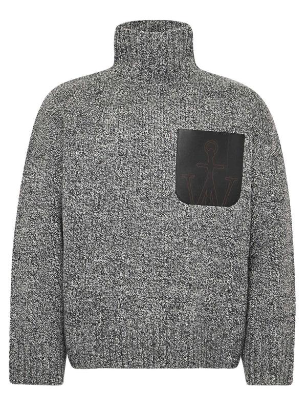 henrik vibskov Leather Patch Pocket Jumper - Grey