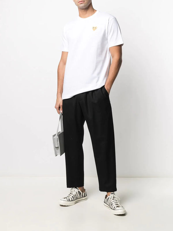 Henrik Vibskov Mens Short Sleeve Gold Heart - White