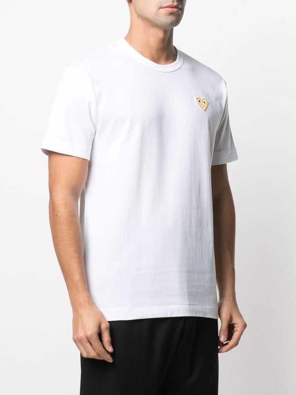 Henrik Vibskov Mens Short Sleeve Gold Heart - White