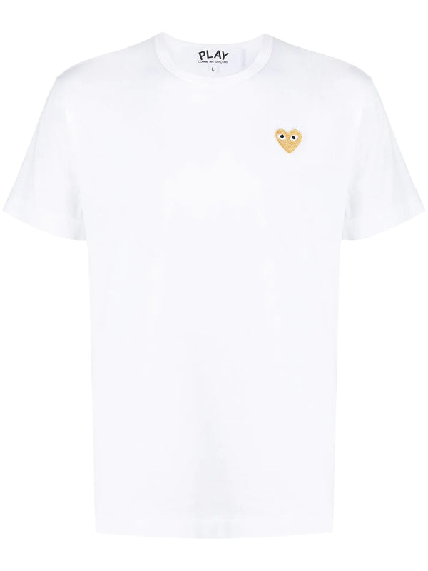 henrik vibskov Mens Short Sleeve Gold Heart - White