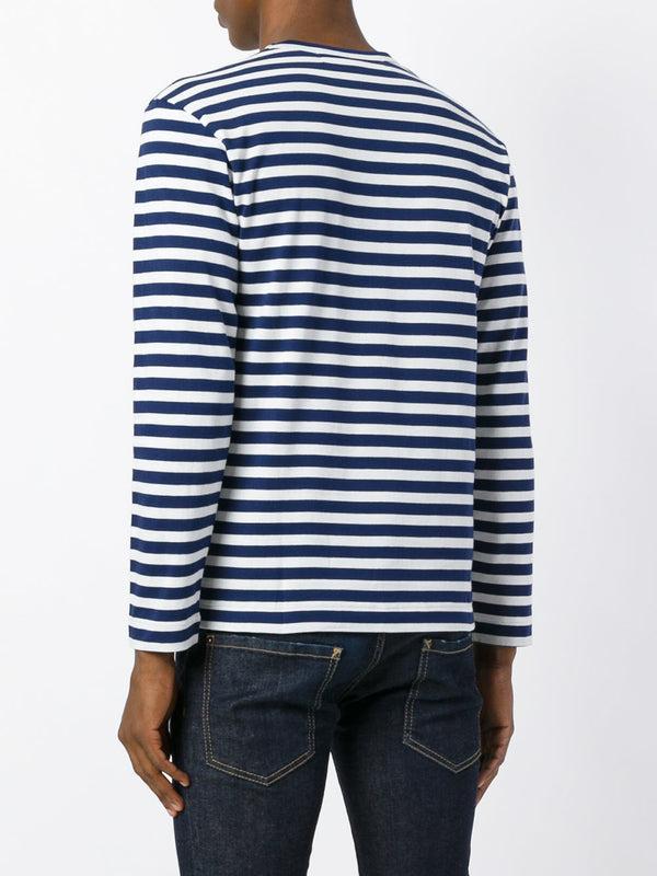 Henrik Vibskov Mens Striped Tee Red Heart - Blue