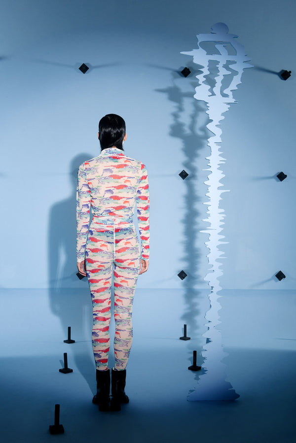 Henrik Vibskov Mesh Leggings - Orange Cream Birdie