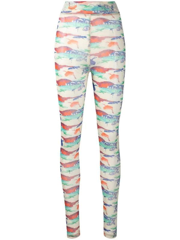 henrik vibskov Mesh Leggings - Orange Cream Birdie