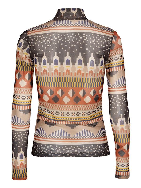 Henrik Vibskov Mesh Turtleneck - Brown Sand Yellow