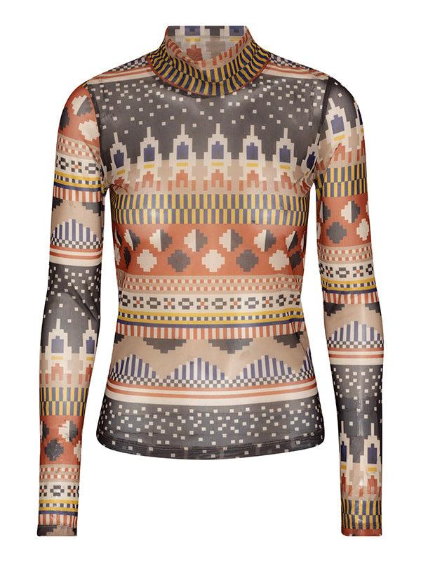 henrik vibskov Mesh Turtleneck - Brown Sand Yellow