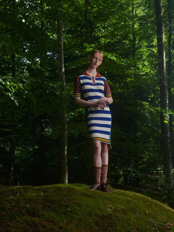 Henrik Vibskov Mix Polo Dress - Teal Mix