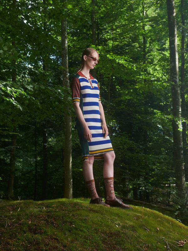 Henrik Vibskov Mix Polo Dress - Teal Mix