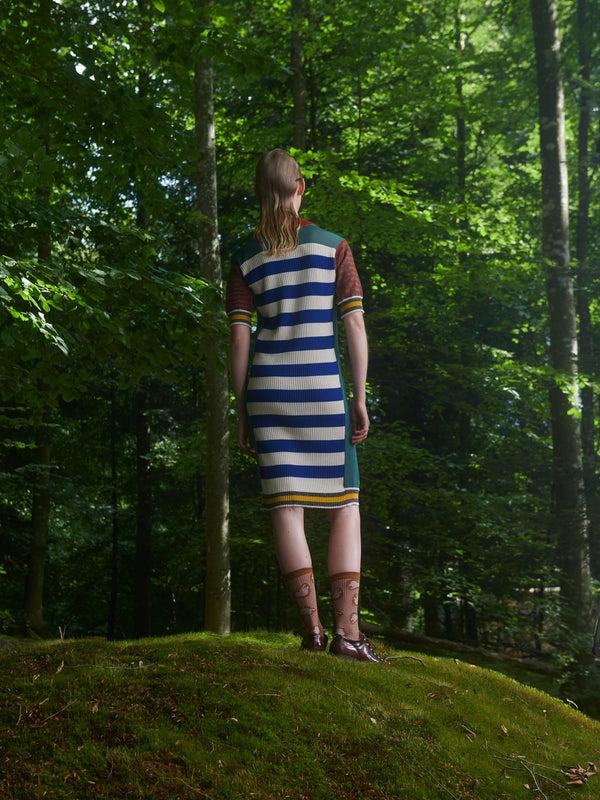 Henrik Vibskov Mix Polo Dress - Teal Mix