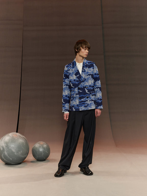 Henrik Vibskov Motif Blazer - Fishes Blue