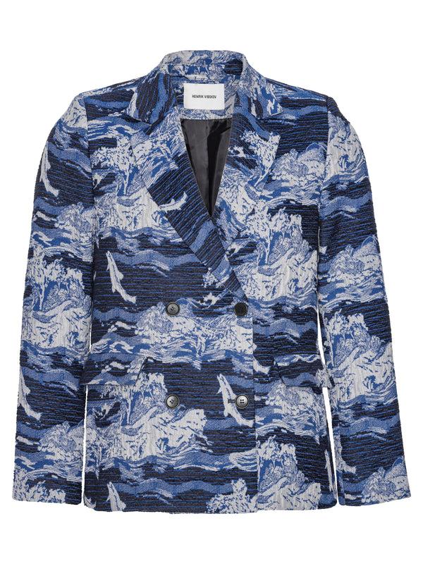 henrik vibskov Motif Blazer - Fishes Blue