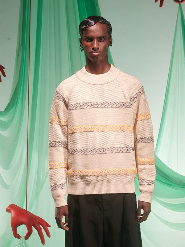 Henrik Vibskov New Stitch Jumper - Beige Mixed Black