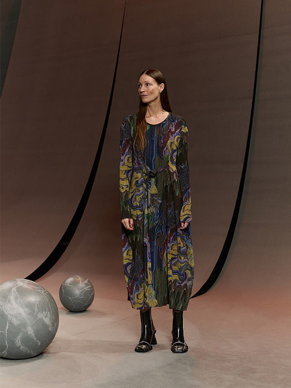 Henrik Vibskov O Dress - Graphic Slopes Dark