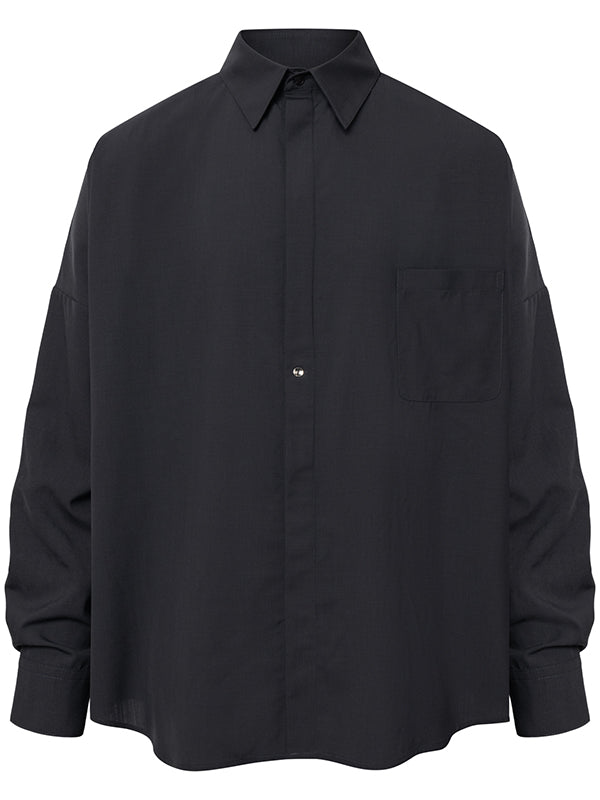henrik vibskov Parker Wool Shirt - Charcoal