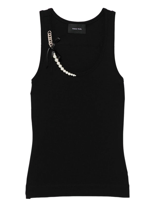 henrik vibskov Pearl Chain Sculpt Vest - Black/Pearl