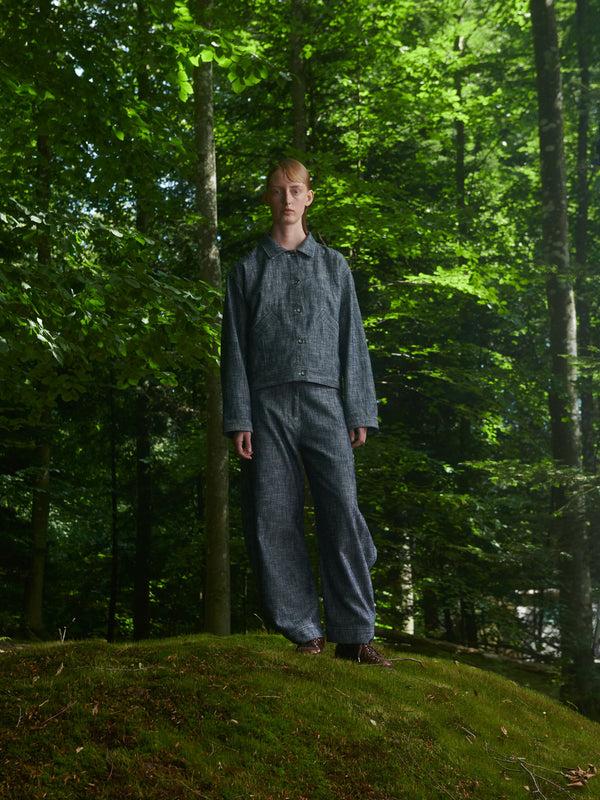 Henrik Vibskov Post Denim Pants - Blue White Blur