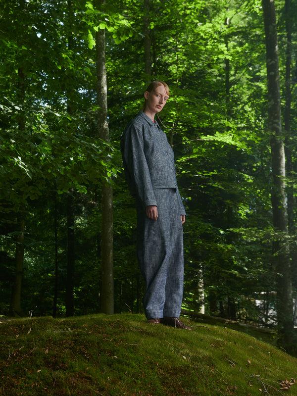 Henrik Vibskov Post Denim Pants - Blue White Blur