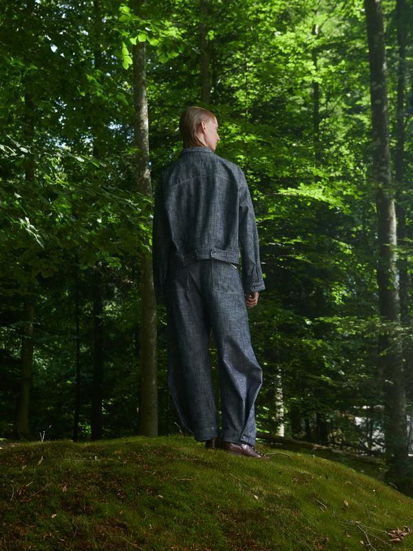 Henrik Vibskov Post Denim Pants - Blue White Blur