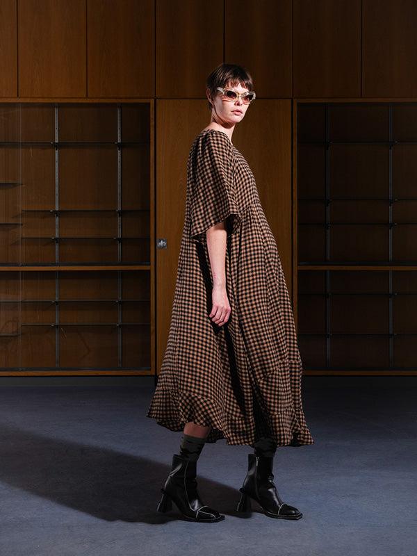 Henrik Vibskov Pump Dress - Beige Black Checks