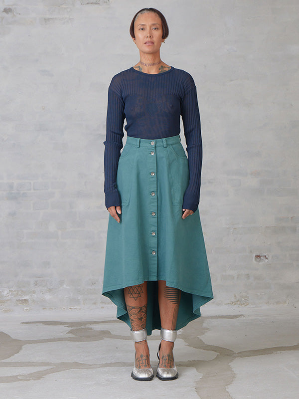 Henrik Vibskov Regain Denim Skirt - Mallard Green