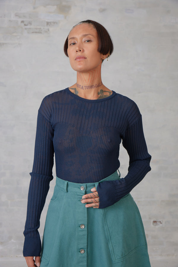 Henrik Vibskov Regain Denim Skirt - Mallard Green