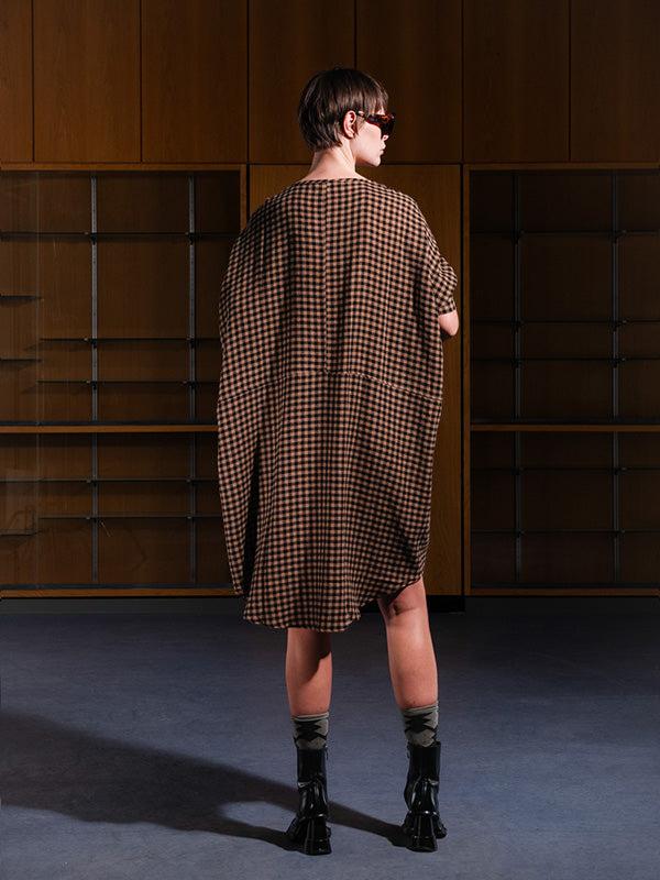 Henrik Vibskov Renew Dress - Beige Black Checks