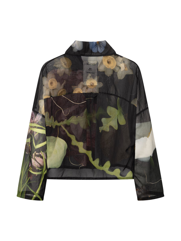Henrik Vibskov Shirt - Print C Big Flowers/ Black
