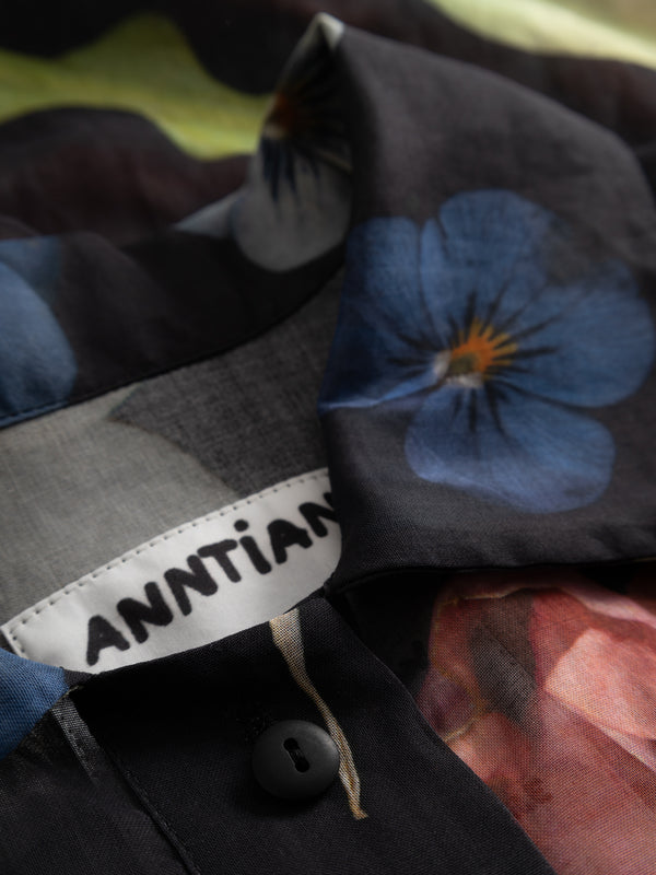 Henrik Vibskov Shirt - Print C Big Flowers/ Black