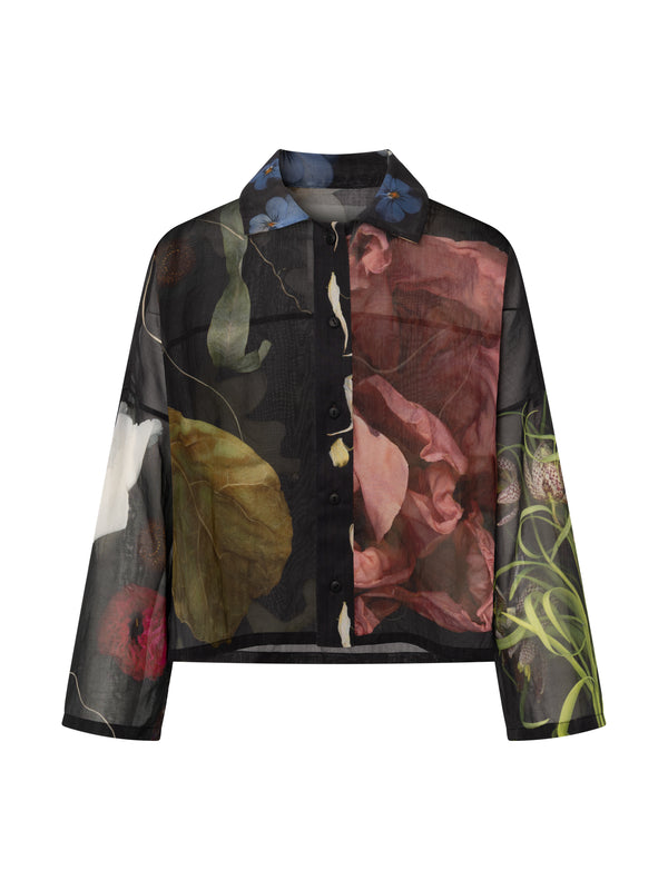 henrik vibskov Shirt - Print C Big Flowers/ Black