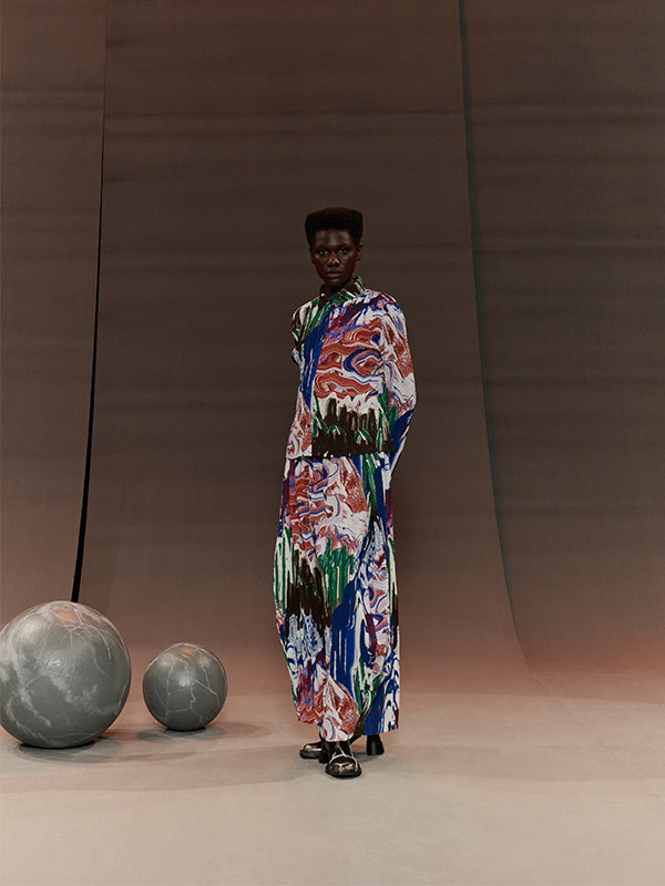 Henrik Vibskov Slope Blouse - Graphic Slopes Light