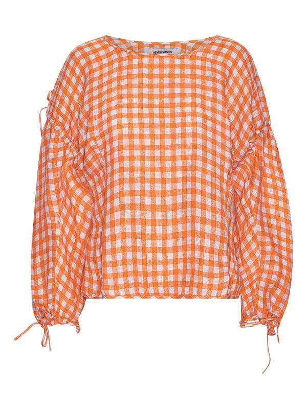 henrik vibskov Tapas Blouse - Orange Blue Checks