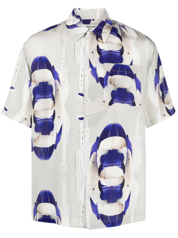 henrik vibskov Transfered Shirt - Match Beige Gloves