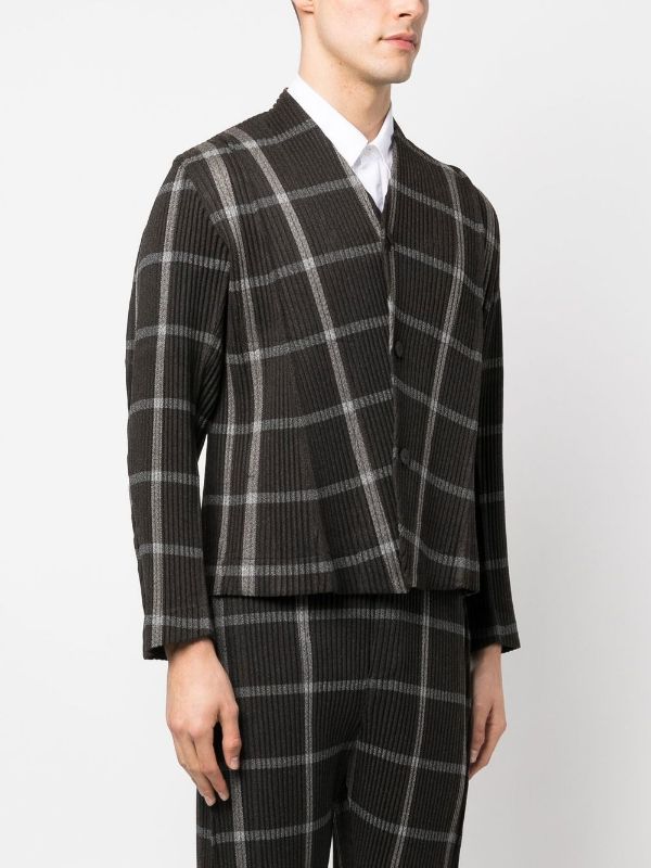 Henrik Vibskov Tweed Pleats Jacket - Black Check