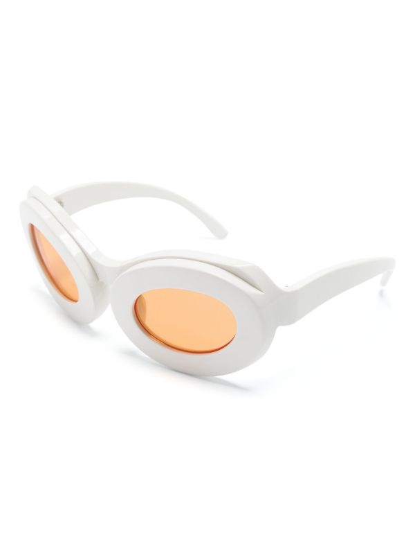 Henrik Vibskov Tyler Sunglasses - White Orange