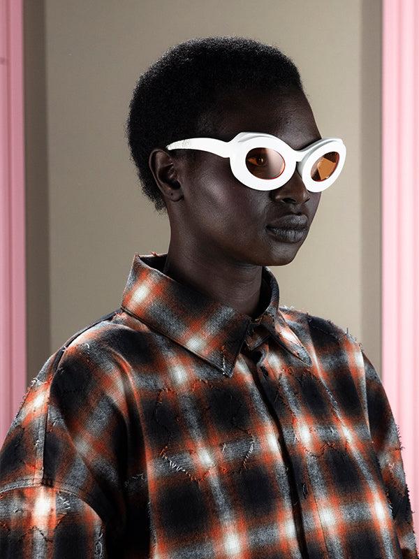 Henrik Vibskov Tyler Sunglasses - White Orange
