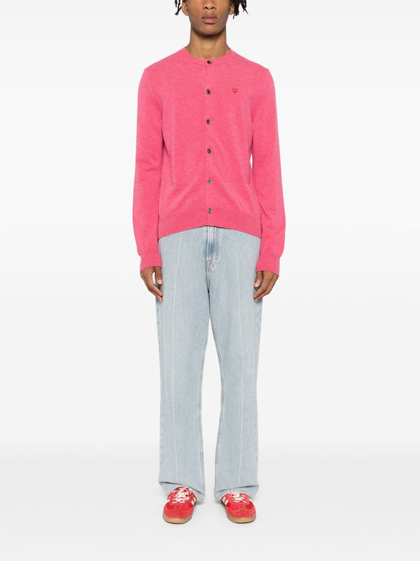 Henrik Vibskov Unisex Cardigan Red Heart - Pink