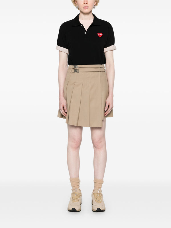 Henrik Vibskov Unisex Polo Shirt Red Heart - Black