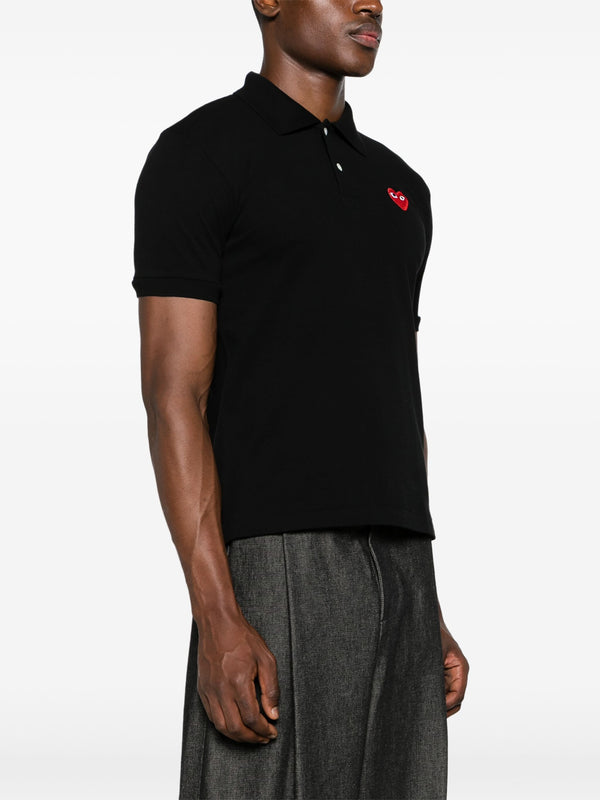 Henrik Vibskov Unisex Polo Shirt Red Heart - Black