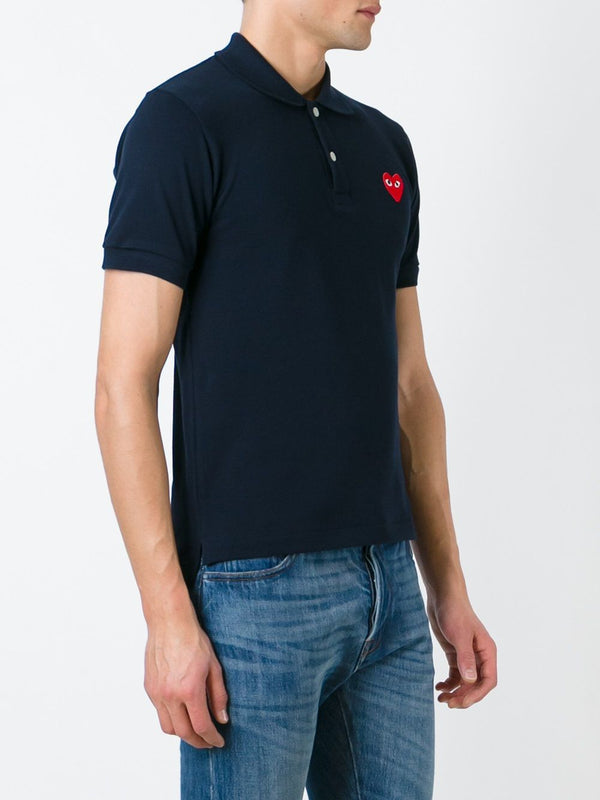 Henrik Vibskov Unisex Polo Shirt Red Heart - Navy