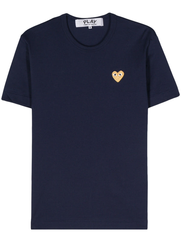 henrik vibskov Unisex Short Sleeve Gold Heart - Navy